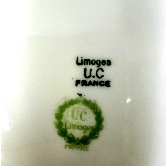 Antique Limoges U.C. (Union Ceramique) France Rose Gold Rim Dessert Plates-Set 4 - Picture 5 of 5